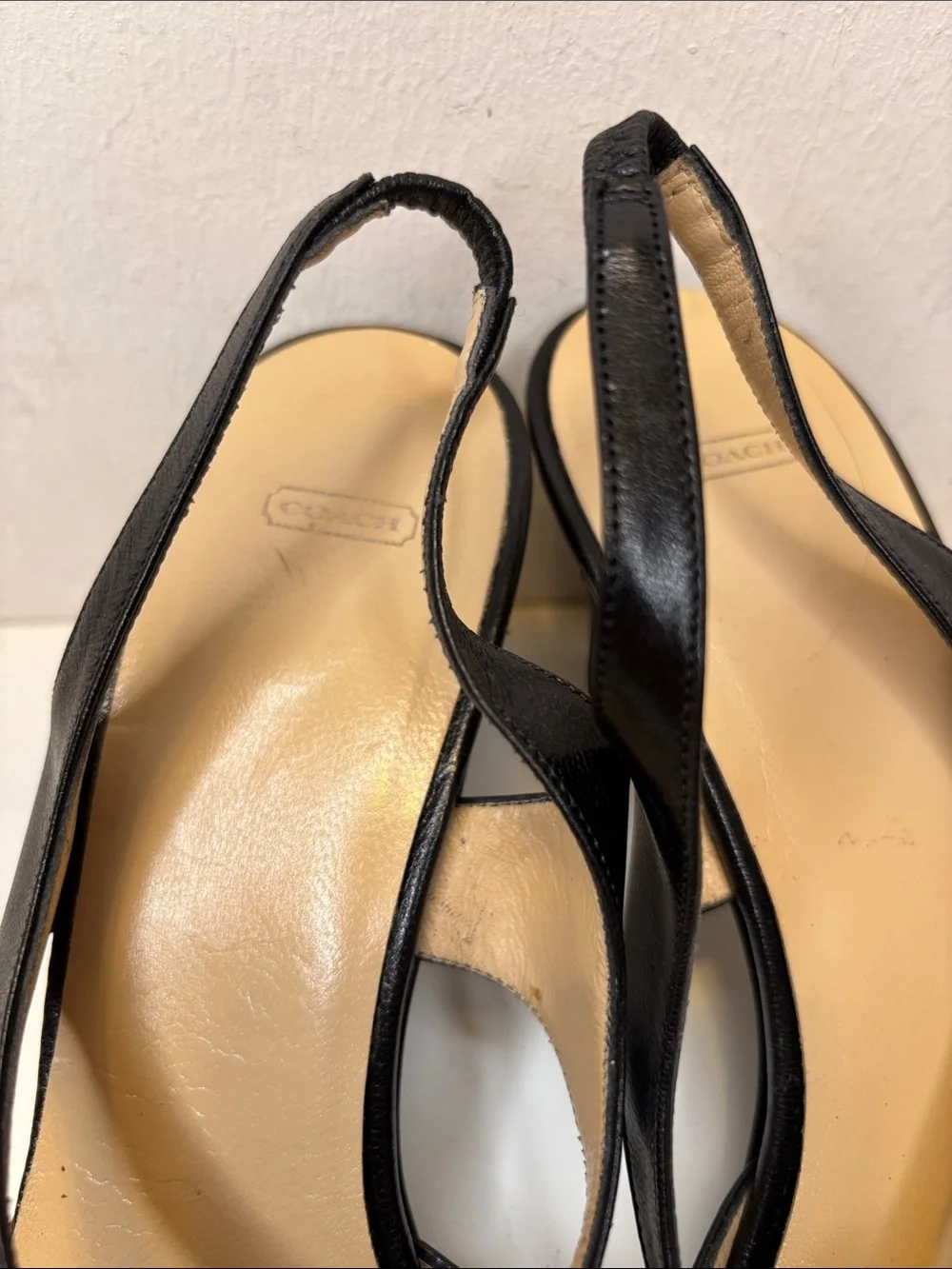 Coach “Joleen “ Slingback Knot Accent Pointed-Toe Heels in Black Italy 8.5 - Picture 3 of 10
